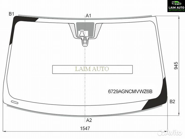 Стекло лобовое Porsche Cayenne 10-18 6729agncmvwz6B