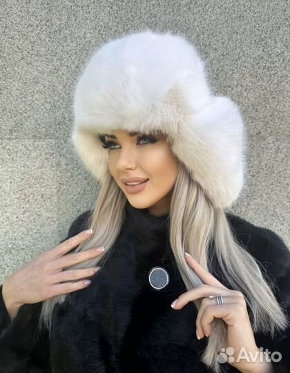 Шапка ушанка женская эко-мех меховая