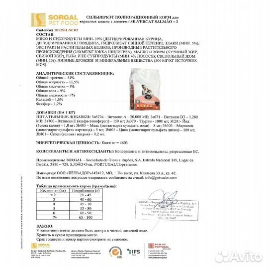 Корм премиум класса для кошек