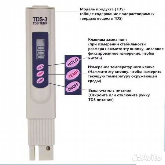 Измеритель качества воды, тестер чистоты воды, TDS