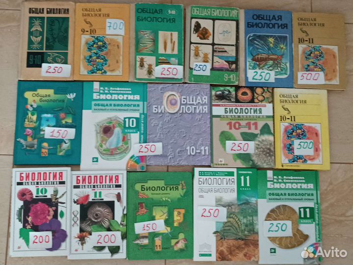 Учебники по биологии, зоологии, ботанике