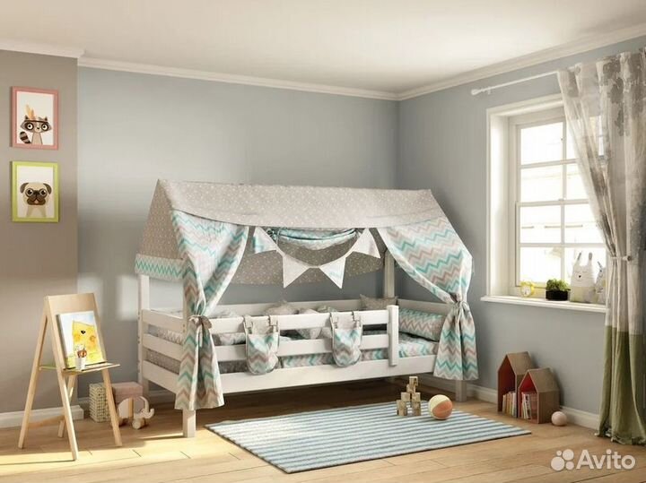 Детская кровать Домик Соня с матрасом