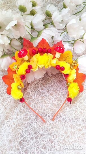 Ободок осень, ободок с листьями, ободок