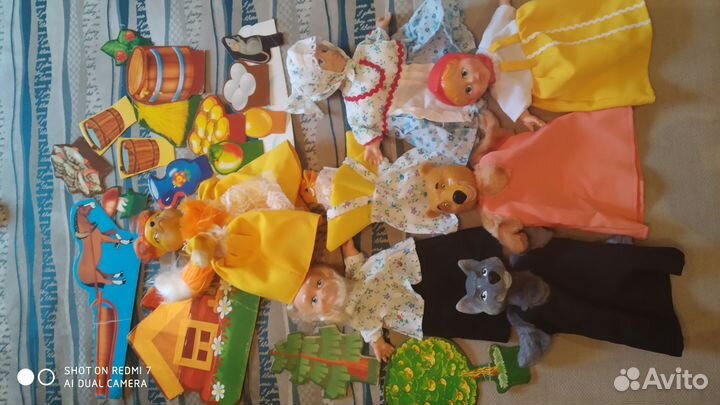Кукольный театр 7 кукол и декорации