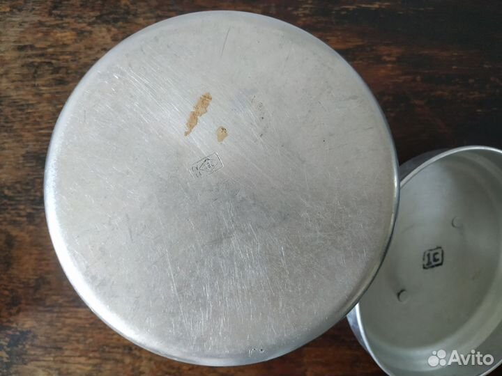 Банка с крышкой, пищевой алюминий. СССР