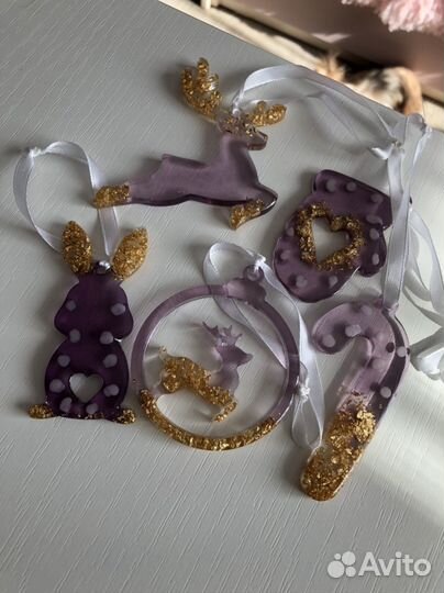 Елочные игрушки из эпоксидной смолы