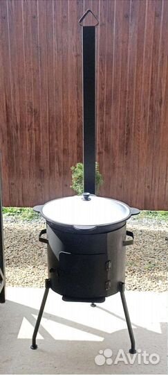 Печь для казана и казан чугунный