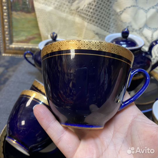 Сервиз чайный лфз, кобальт