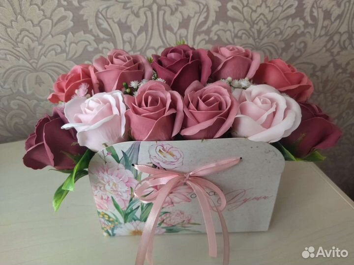 Букет из мыла. Мыло ручной работы. Сувенирное мыло