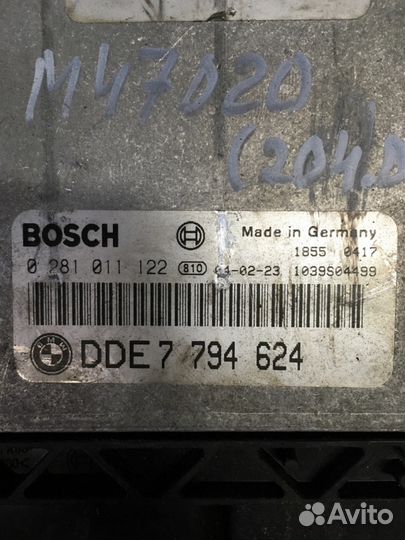 Эбу BMW E46 2.0d bosch 0281011122