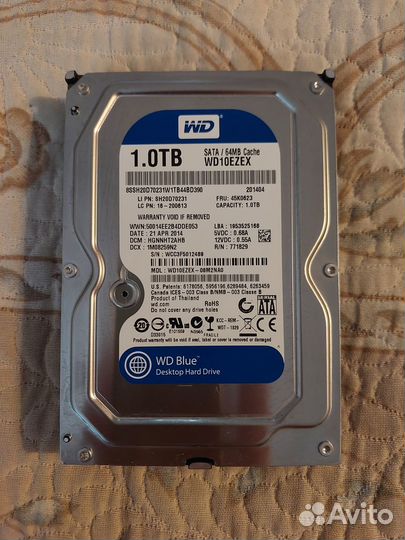 Жёсткий диск WD10ezex, 1.0Tb, SATA III, 64Mb cache