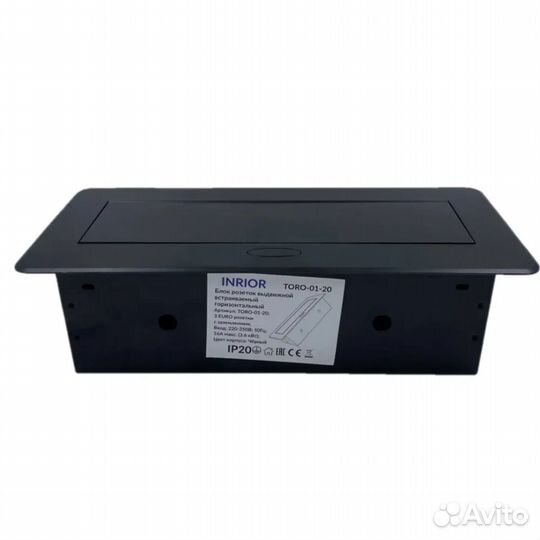 Блок розеток выдвижной горизонтальный 3-euro без п