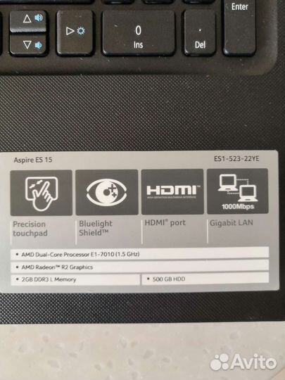 Acer aspire ES1 523 22YE