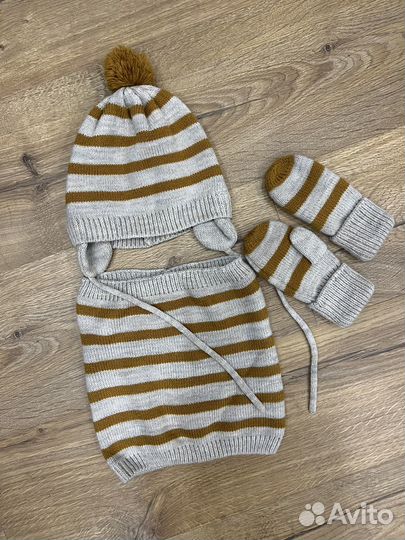 Комплект шапка, снуд, варежки HM 86/92