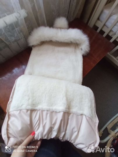 Меховой конверт в коляску овчина