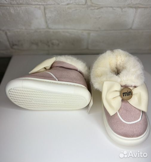 Меховые детские домашние тапочки для девочек
