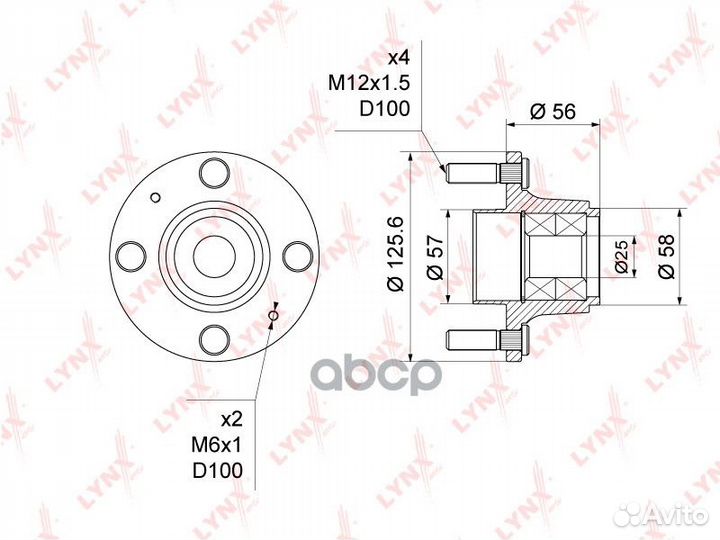 Ступица колеса зад прав/лев WH1363 lynxauto