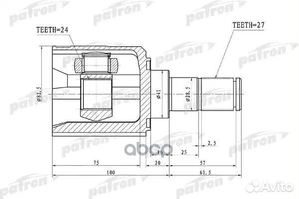 Шрус внутренний 27x41x24 hyundai IX35/tucson 10