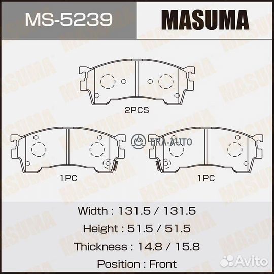 Masuma MS-5239 Колодки торм.пер
