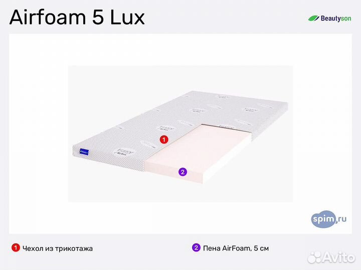 Наматрасник BeautySon Airfoam 5 Lux