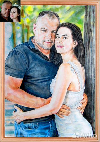 Портрет и шарж, картина в подарок по фото на заказ