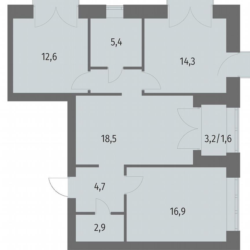 3-к. квартира, 79,6 м², 12/13 эт.