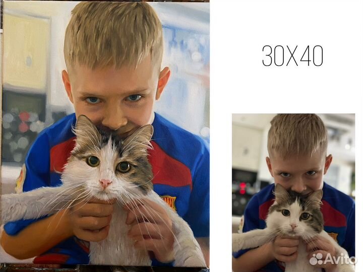 Портрет по фото на заказ маслом на холсте