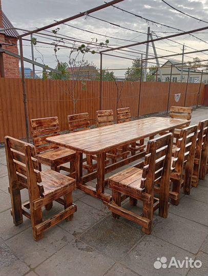 Стол и стулья из массива сосны