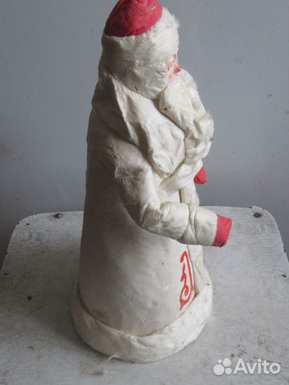 Дед Мороз ватный под ёлку-34 см. СССР. Винтаж