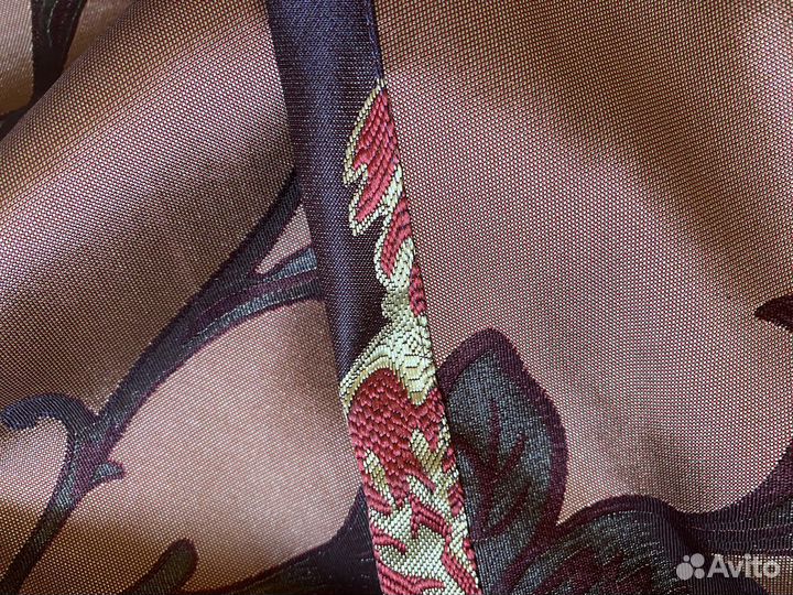 Шторы жаккард с подхватами (темно-бордовые)