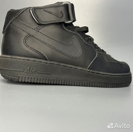 Кроссовки Nike Air Force 1 Mid Black Люкс