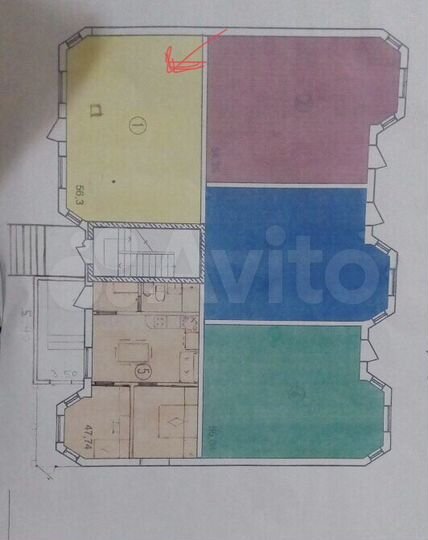 Свободного назначения, 56.3 м²