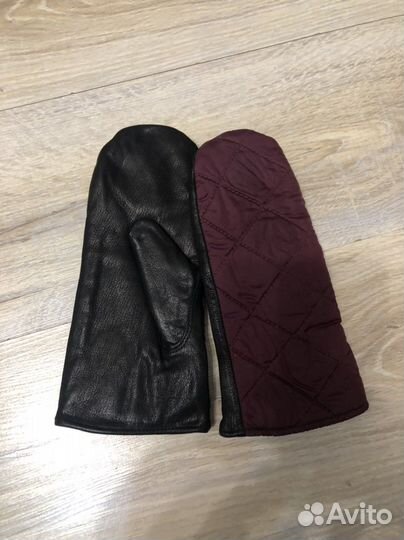 Варежки кожаные