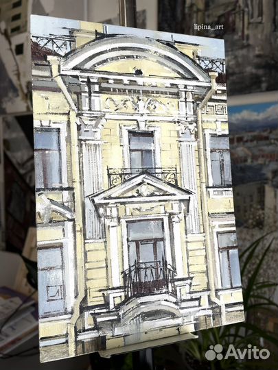 Картина масло виды петербурга городской пейзаж