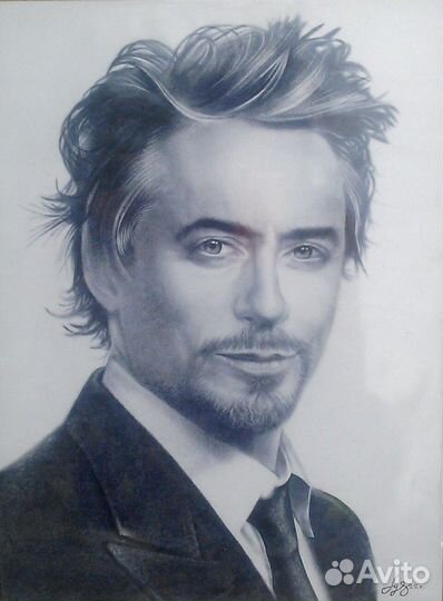 Портрет маслянными красками на холсте, сухая кисть