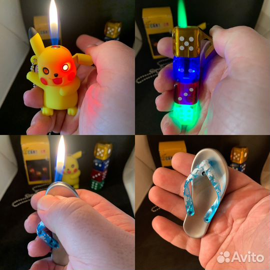 Необычные зажигалки, пикачу, кости, сланцы