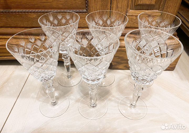 Фужеры хоу тальные СССР Ромбы Гусь-Хрустальный