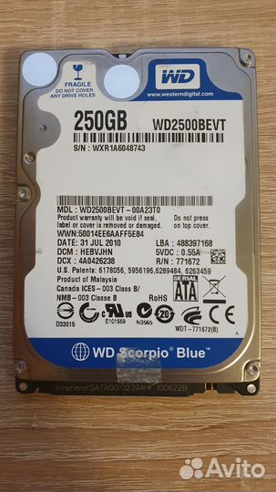 Hdd WD 2.5 250Gb