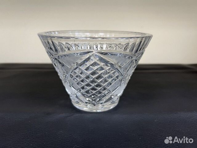 Салатник хрустальный конусный ромбы