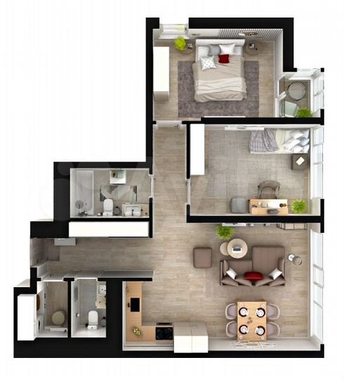 3-к. квартира, 82,3 м², 19/33 эт.