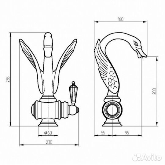 Смеситель для раковины Migliore Luxor 269415 золото