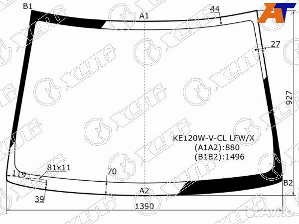 Стекло лобовое toyota corolla runx