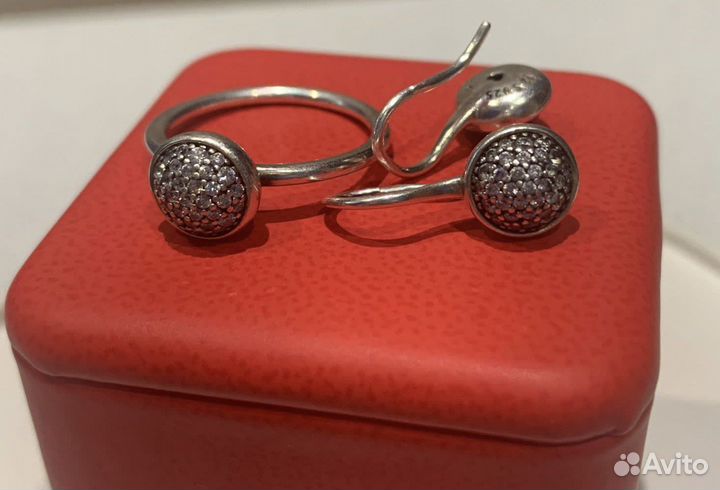 Серьги и кольцо Pandora