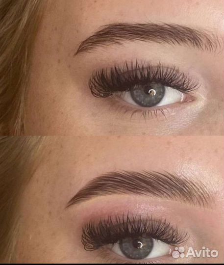 Ламинирование ресниц и бровей+ окрашивание