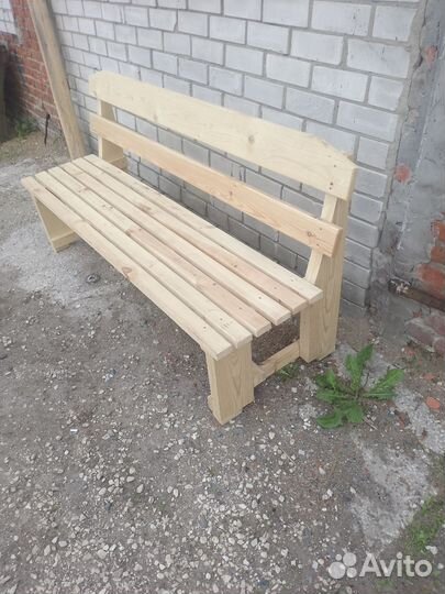 Скамейка садовая деревянная без покраски