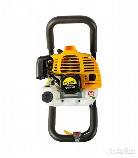 Мотобур huter GGD-300, 2000 Вт, желтый, черный