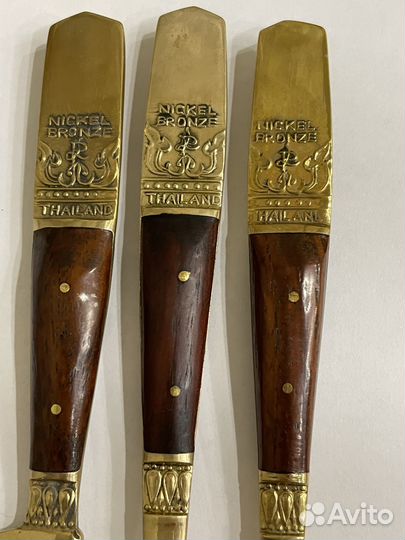 Бронзовый столовый набор ложка вилка нож Будда