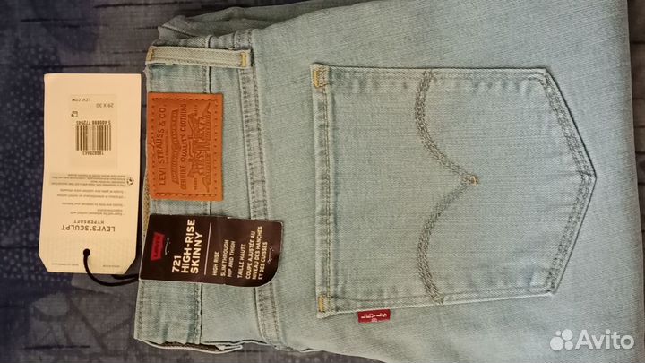 Джинсы Levi's 721 High Rise Skinny, Новые