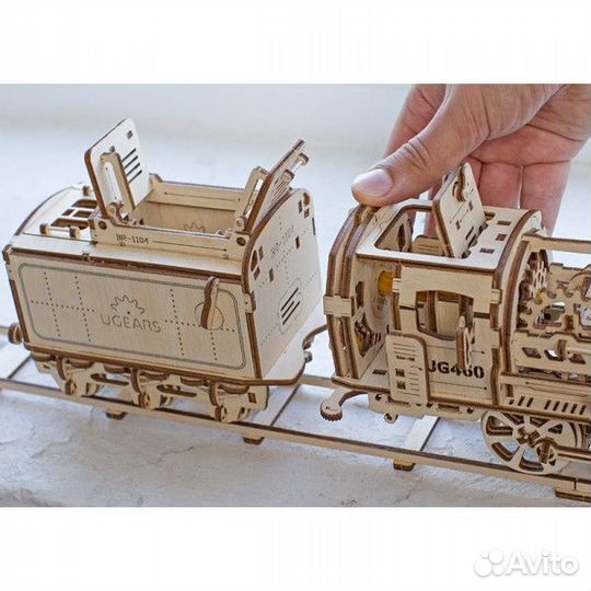 3D конструктор ugears Локомотив c тендером, Перон