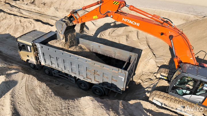 Речной песок для дорожных работ